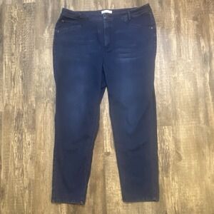 J. Jill Women Size 18 Smooth Fit Slim Ankle Jeans Dark Wash Denim